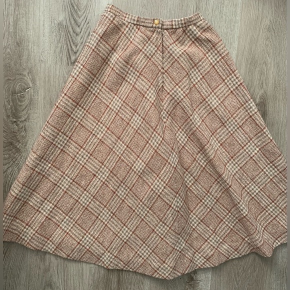 Vintage Dresses & Skirts - OG Willow 🌸 Vintage 70s Plaid A-Line Midi Skirt